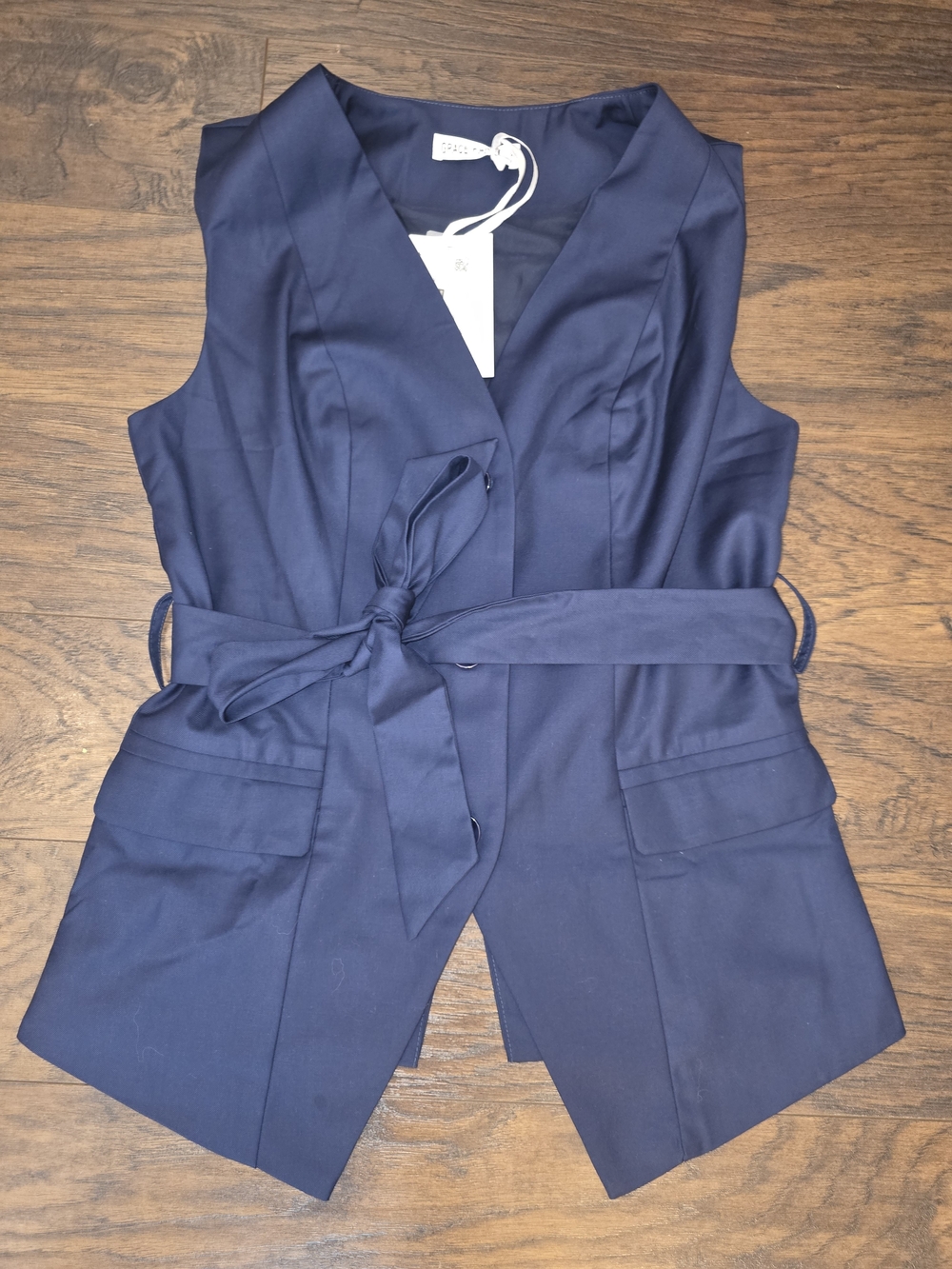 Grace Karin Navy Sleeveless Belted Vest